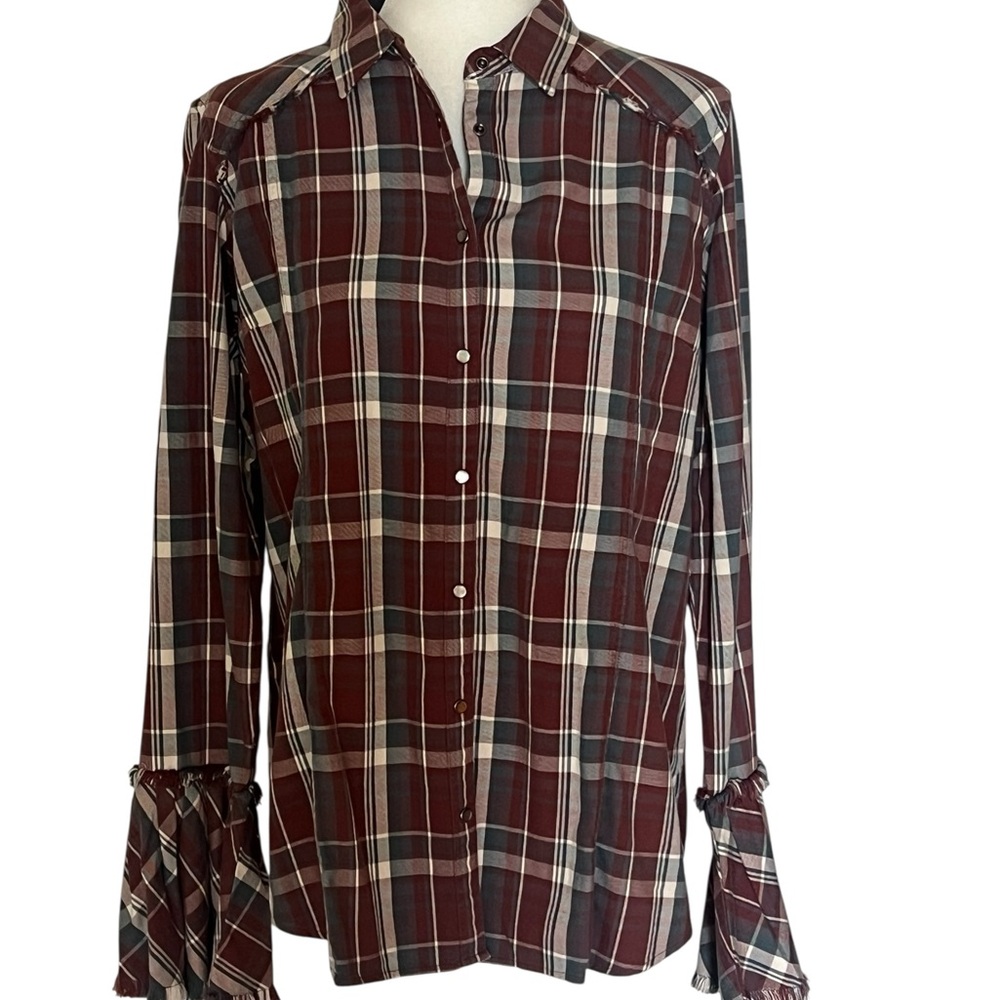 Overland Women's Red Plaid Button-Down Shirt